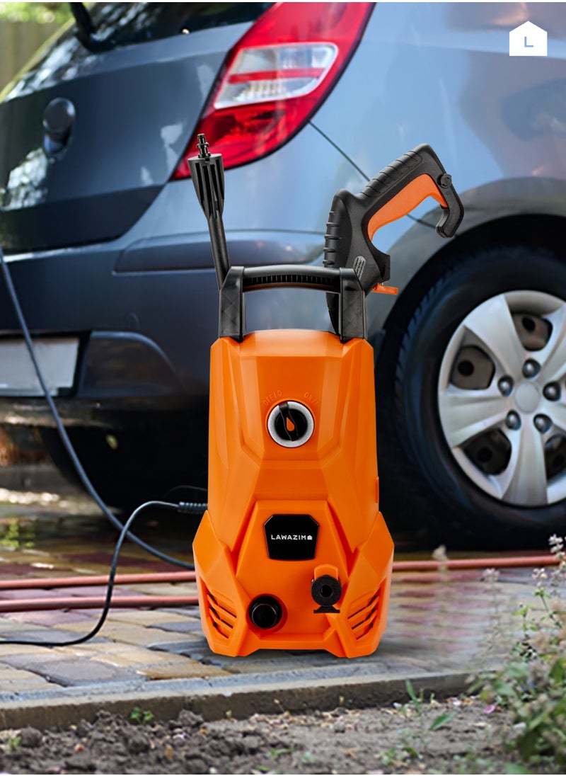 LAWAZIM High-Pressure Washer 82Bar - 1200W - Durable Electric Power Cleaner with BS Plug, 3m Hose, Soap Dispenser, and Long Handle - Compact Washer for Home Car Patio Outdoor and Industrial Cleaning  - Image 5