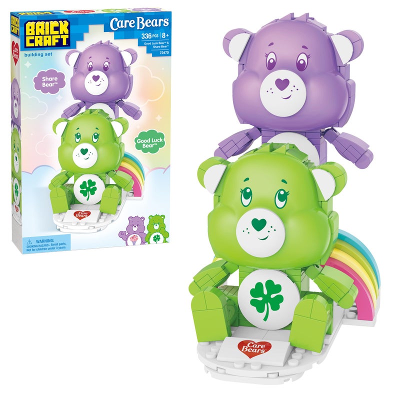 Brickcraft Care Bears Good Luck Bear Share Bear Building Set 336 PCS Construction Toy for Kids Ages 8 Collectible Rainbow Figures Gift Idea for Girls and Boys Birthday Christmas Holiday - Image 3