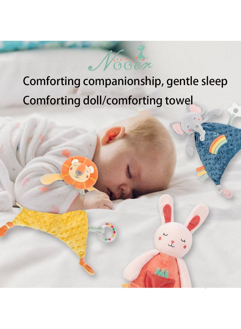 Rabbit Baby Cotton Sleeping Doll And Cloth Towel With Sensory Teether, Baby Toy Early Education Soothing Doll To Accompany The Baby To Sleep And Can Be Chewed In The Mouth - Image 3