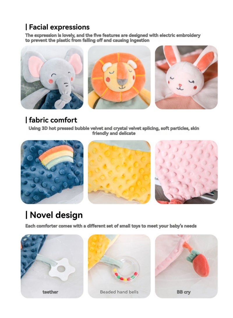 Rabbit Baby Cotton Sleeping Doll And Cloth Towel With Sensory Teether, Baby Toy Early Education Soothing Doll To Accompany The Baby To Sleep And Can Be Chewed In The Mouth - Image 4