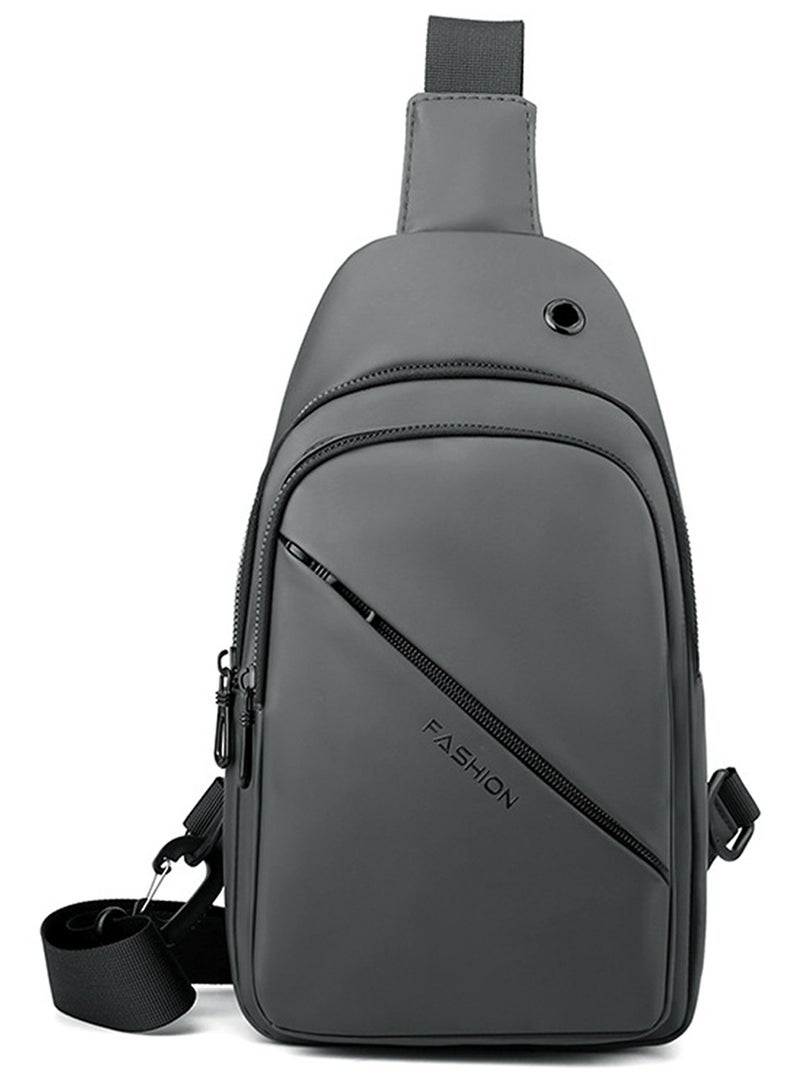 Qiccijoo Sling Bag Crossbody Backpack Shoulder Bag for Men Women Sling Backpack for Hiking Walking Biking Travel Cycling Multipurpose Chest Bag Daypack Purse(Grey) - Image 1