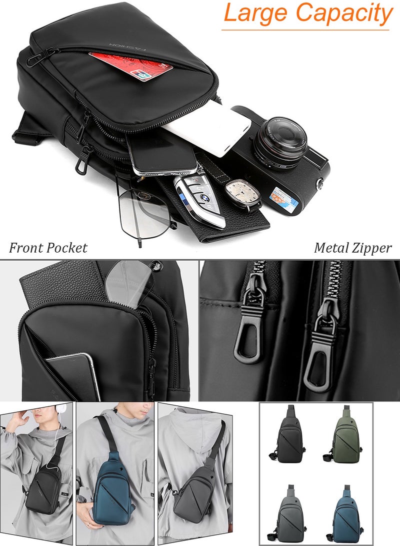 Qiccijoo Sling Bag Crossbody Backpack Shoulder Bag for Men Women Sling Backpack for Hiking Walking Biking Travel Cycling Multipurpose Chest Bag Daypack Purse(Grey) - Image 4