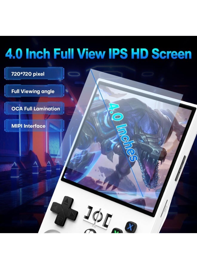 Gulf Trend 2025 New R36MAX Retro Handheld Game Console with 64GB, 18000+ Classic Games Built-In, Portable Linux Gaming Device with 4.0 Inch IPS HD Display, 4000mAh Rechargeable Battery Video Game Console – White - Image 3