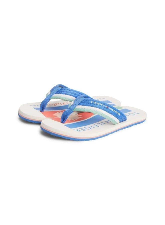 TOMMY HILFIGER Stripe Webbing Strap Flip-Flops - Image 2