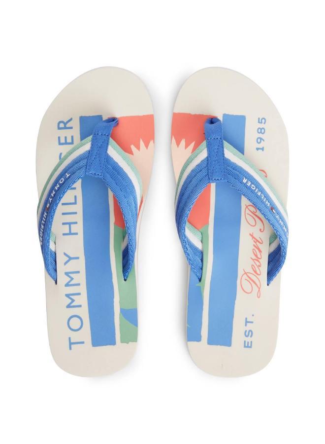 TOMMY HILFIGER Stripe Webbing Strap Flip-Flops - Image 4