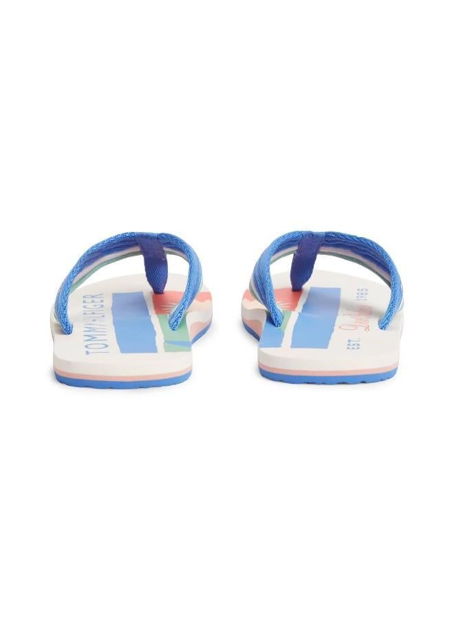 TOMMY HILFIGER Stripe Webbing Strap Flip-Flops - Image 3