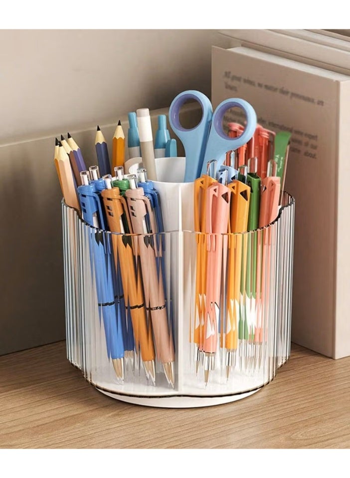 Ucanbe Desktop Rotating Makeup Brush Storage, Transparent Cosmetic Organizer Shelf for Eyeshadow, Lipstick & Brushes - Image 2