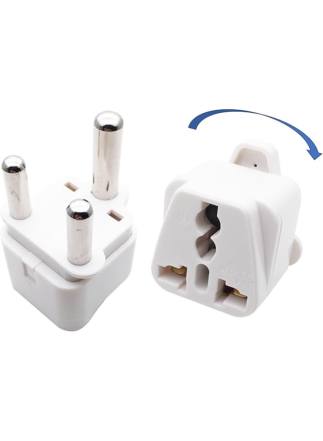 PROMASS محول قابس عالمي 3 دبابيس، 10 أمبير إلى جنوب أفريقيا، ليسوتو، موزمبيق، ناميبيا، سوازيلاند، زيمبابوي، قابس ثلاثي كبير [1 قطعة] - Image 1