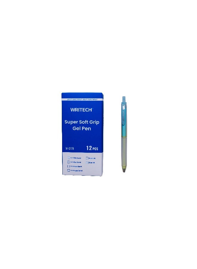 Writech SOFT GRIP GEL PEN Green 12pcs