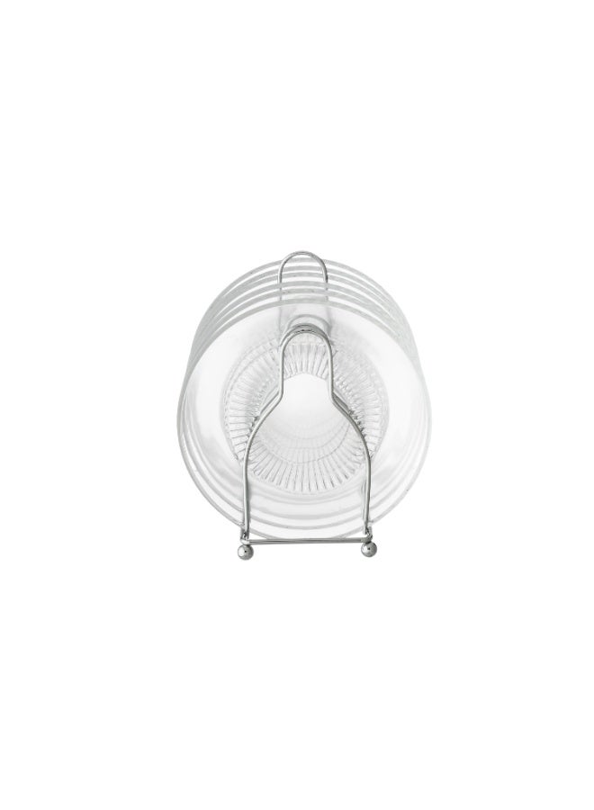 Dania A set of glass dessert plates with a metal stand, 6 pieces The plate size is 15 cm - Image 4