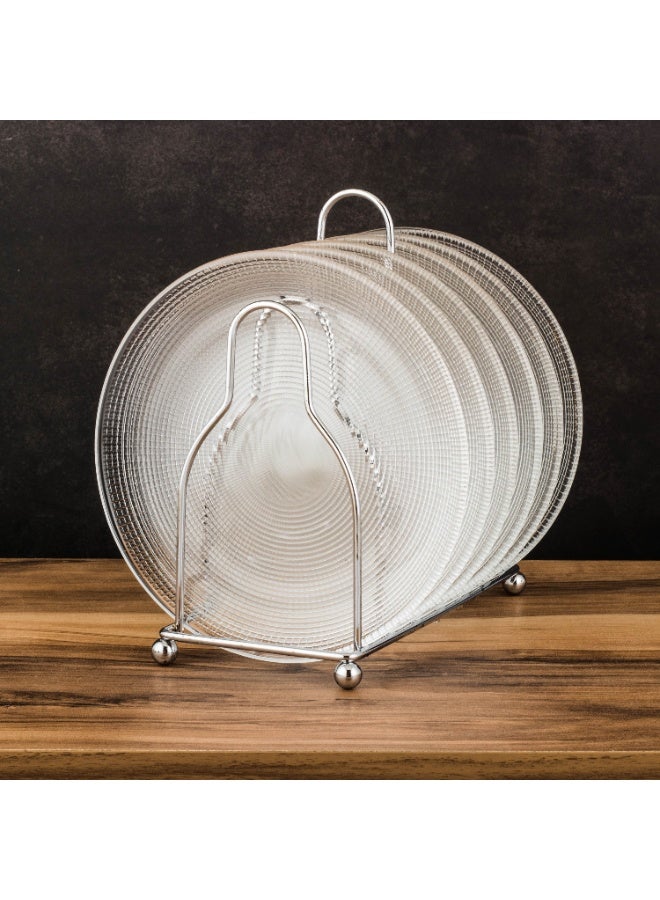 Dania A set of glass dessert plates with a metal stand, 6 pieces The plate size is 15 cm - Image 3