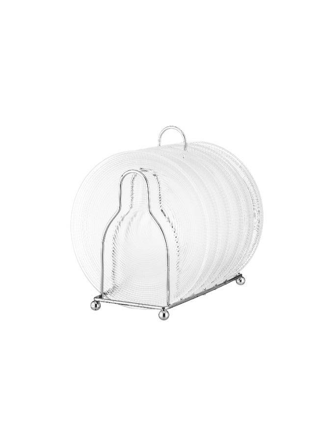 Dania A set of glass dessert plates with a metal stand, 6 pieces The plate size is 15 cm - Image 5