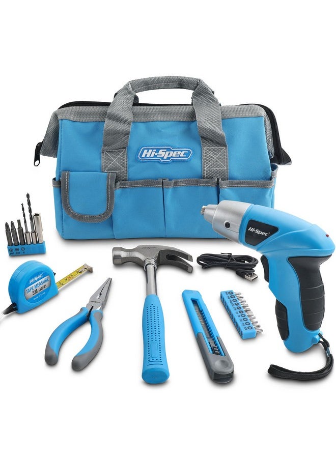 Hi-Spec 21-Piec Blue Tool Set with 3.6V USB Electric Power Screwdriver,Tool Kit for Home, DIY Essential Hand Tool Set Kit - pzsku/Z08F1B29A6642E4AD794FZ/45/_/1740982877/db042bf7-d511-4c85-95f9-70858a5dd47a