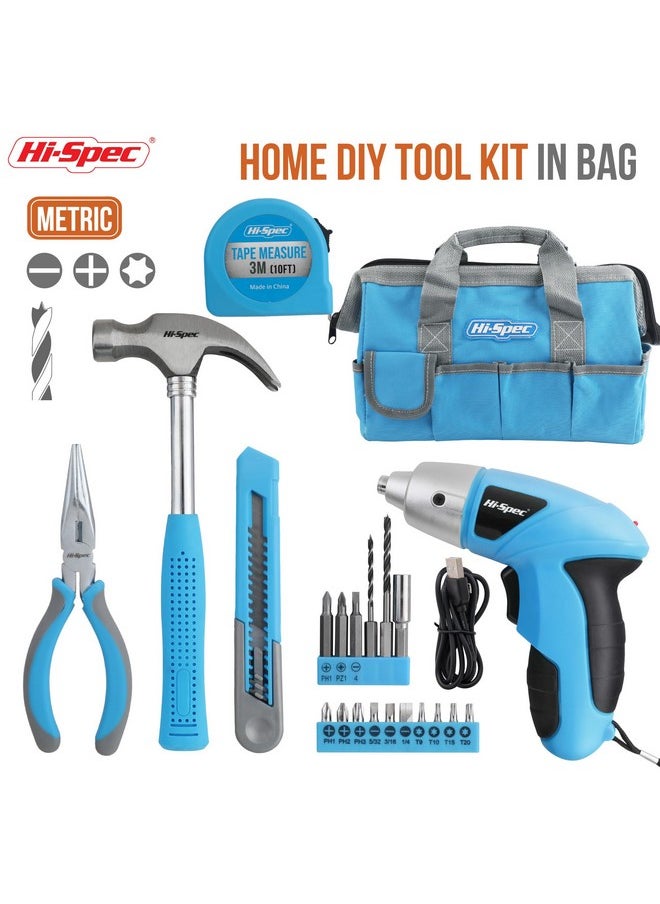 Hi-Spec 21-Piec Blue Tool Set with 3.6V USB Electric Power Screwdriver,Tool Kit for Home, DIY Essential Hand Tool Set Kit - pzsku/Z08F1B29A6642E4AD794FZ/45/_/1740982879/44a35d27-66b1-4d63-9391-6f2839d7d3d3