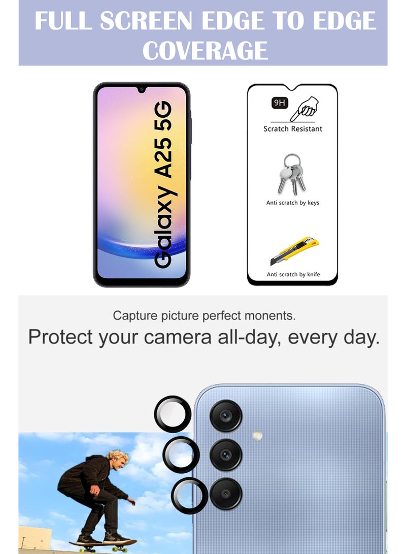 GMATE Samsung Galaxy A25 - 2 in 1 Pack  Generic Glass Screen Protector  And Camera Lens Protector - Image 4