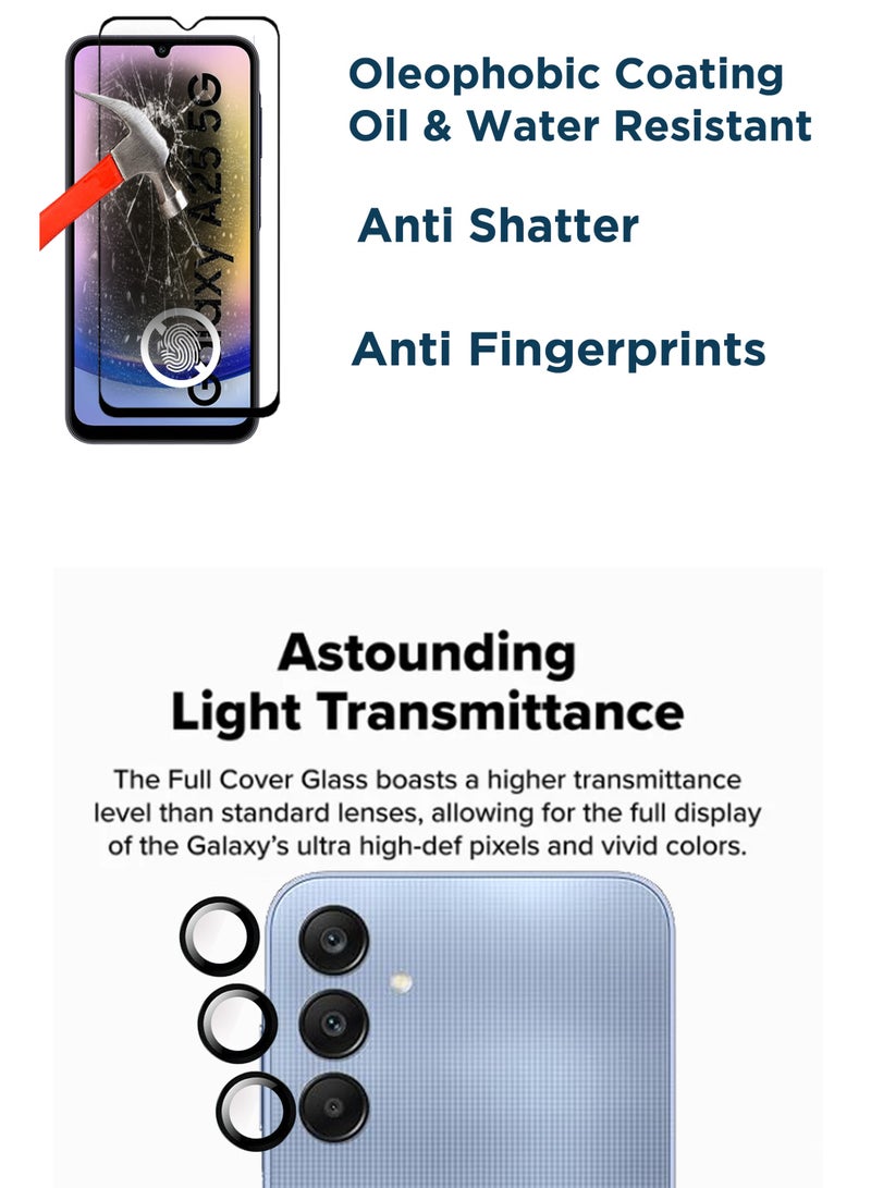 GMATE Samsung Galaxy A25 - 2 in 1 Pack  Generic Glass Screen Protector  And Camera Lens Protector - Image 3