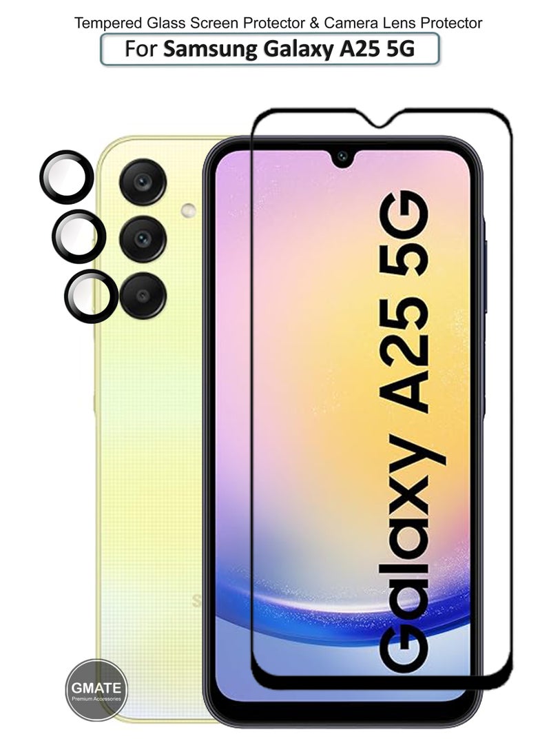 GMATE Samsung Galaxy A25 - 2 in 1 Pack  Generic Glass Screen Protector  And Camera Lens Protector - Image 1