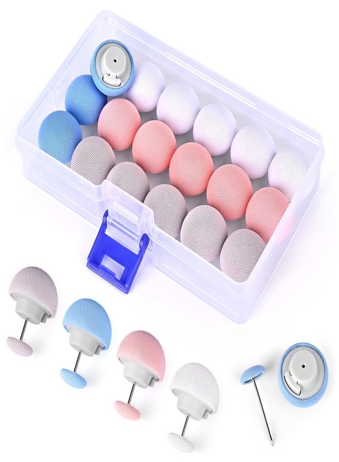 RITDVNI 20Pcs Duvet Pin Duvet Clips, Pins Fasteners, Duvet Cover Pins Comforter Clips, One Key to Open The Duvet Clips to Prevent Shifting, Suitable for Quilts, Cushions, Curtains(White+Blue+Pink+Gray) - Image 1