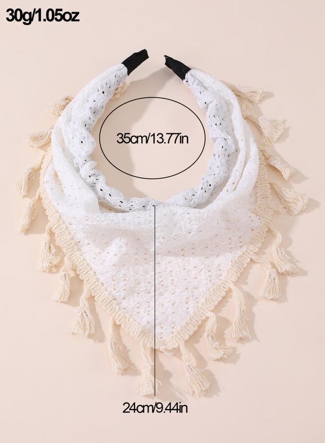 Take Two Triangle Headscarf with Tassel Trim - Image 4