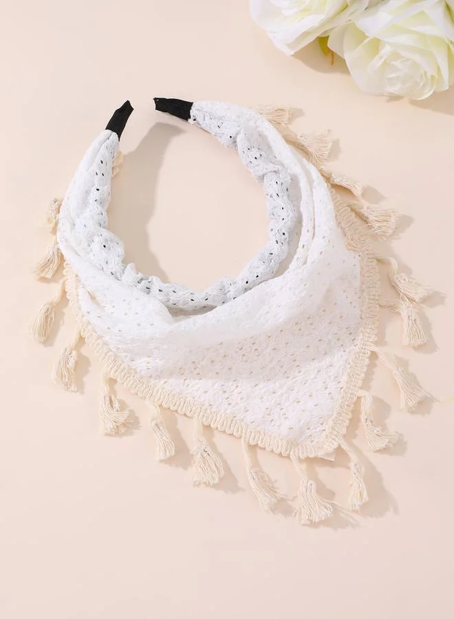 Take Two Take Two Triangle Headscarf with Tassel Trim
