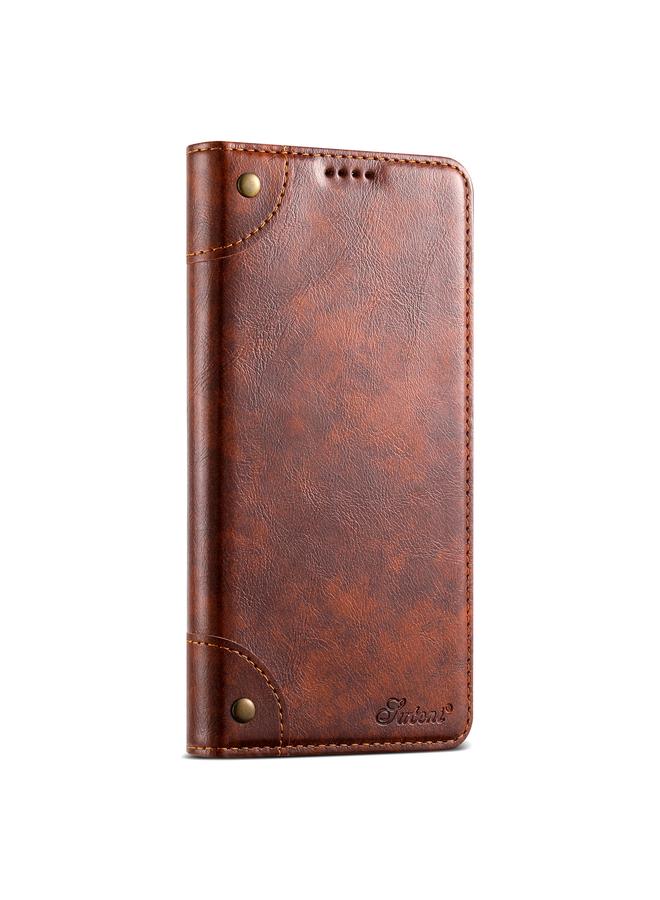 Suteni Case For Samsung Galaxy S23+ 5G Baroque Calf Texture Buckle Wallet Leather Phone Case - Image 3