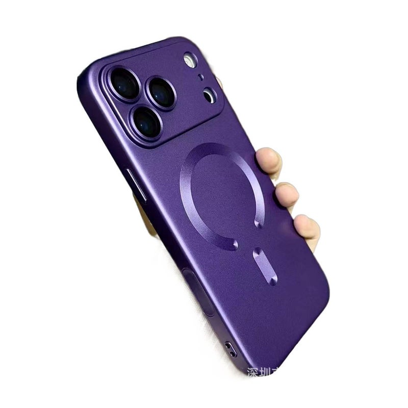 MS غطاء واقي بTPU لـ iPhone 15 / 15 Plus / 15 Pro / 15 Pro Max مع حماية من السقوط ومغناطيس قوي مع مقاوم للصدمات مع حماية عدسة باللون بنفسجي مغناطيسي من مادة TPU باللون البنفسجي - Image 1