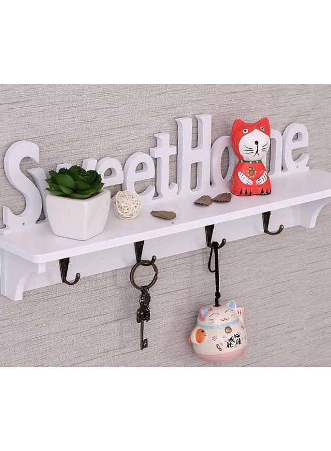 Loquat Sweet Home Wooden Wall Key Holder White 47x17x8cm - Image 4