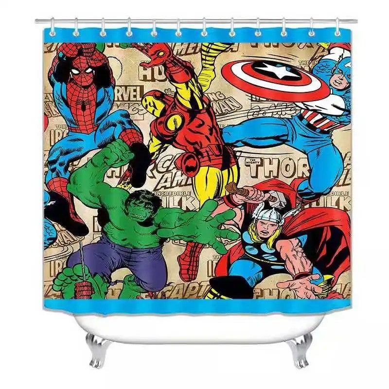 Y&D 4pcs 3D Printing Shower Curtain Sets and Rugs  Kids Bathroom Mat Set With Shower Curtains - Image 3