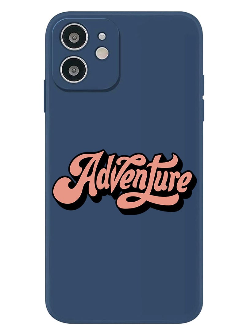 Theodor Protective Slim Fit Case Liquid Silicone Cover with Full Body Protection Anti-Scratch Shockproof Case For iPhone 12 Blue  - Adventure-01 - Image 1