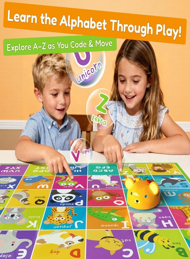 Apitor Robot Bear Screen-Free Coding Robot for Kids Ages 3-5, First Coding Toy with Lights, Sounds & Alphabet Map, STEM Learning Toy Birthday Gift for Boys & Girls - Image 4