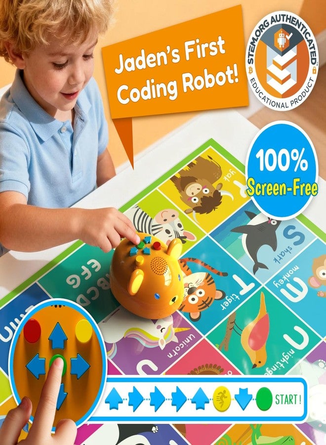 Apitor Robot Bear Screen-Free Coding Robot for Kids Ages 3-5, First Coding Toy with Lights, Sounds & Alphabet Map, STEM Learning Toy Birthday Gift for Boys & Girls - Image 2