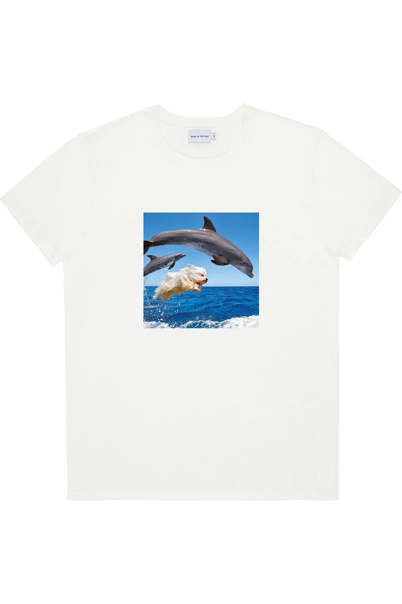 Bask in the Sun Dolphins T-Shirt 100% Organic Cotton