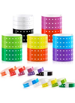 Henoyso 300 Pcs Neon Plastic Wristbands Vinyl Wristband Colorful Wristbands Plastic Bracelet Party Bracelets For Party Events Blacklight Party Event Nightclubs Bars Park  - Image 1