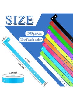 Henoyso 300 Pcs Neon Plastic Wristbands Vinyl Wristband Colorful Wristbands Plastic Bracelet Party Bracelets For Party Events Blacklight Party Event Nightclubs Bars Park  - Image 2