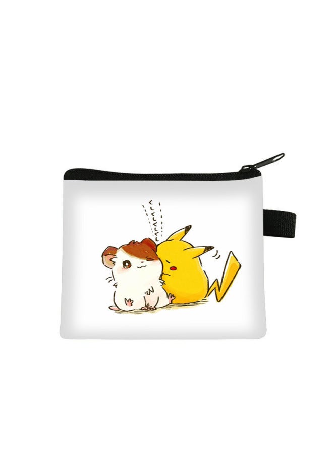 Pikachu Coin Purse For Children, Large Capacity, High-end Feel, Coin And Card Holder, Short Style, Portable Storage Zipper Bag