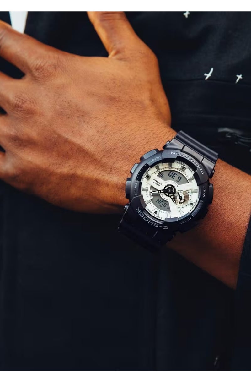 G-SHOCK Men's Watch Analog-Digital Black and Brilliant White - GA-110WD-1ADR - Image 3