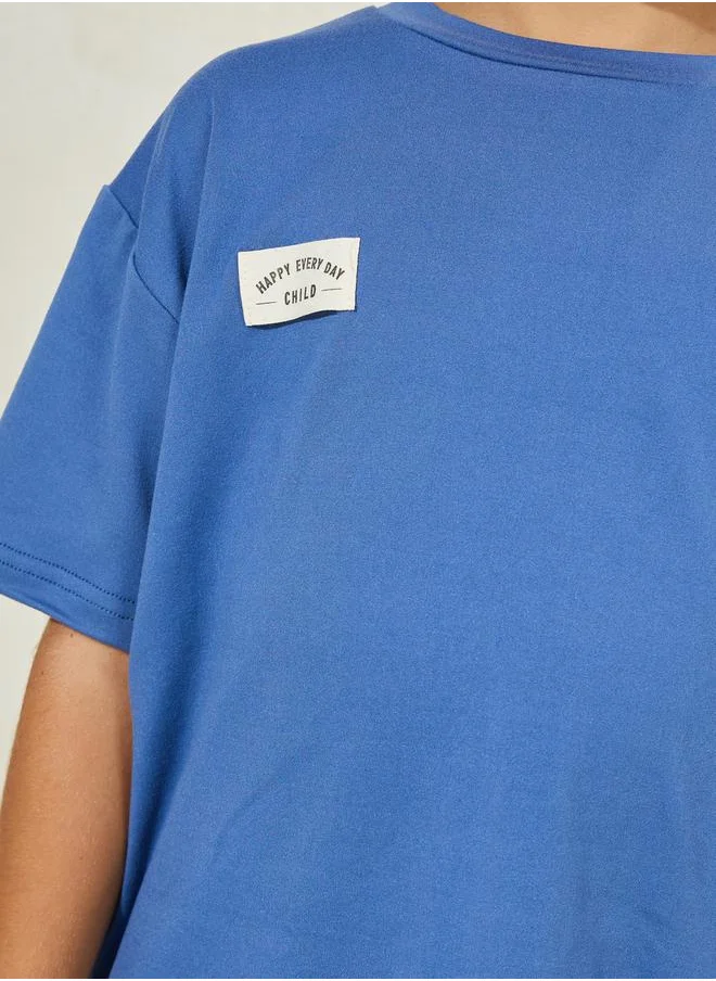 Styli Patch Detail T-Shirt & Cargo Shorts Set