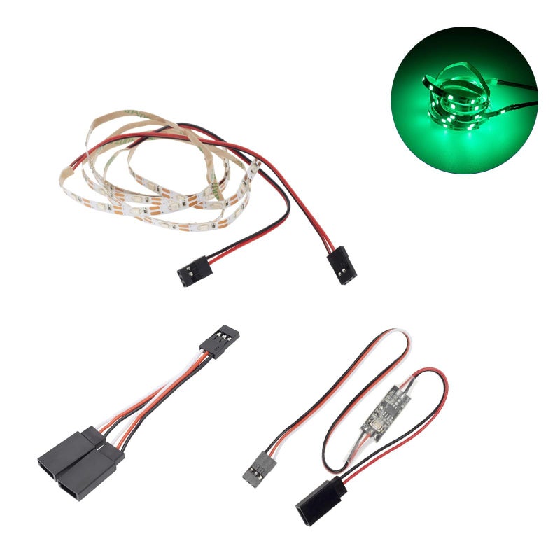 5 8V RC Fixed Wing Airplane Flying Wing Plane Remote Control LED Strip Light Green - Image 2