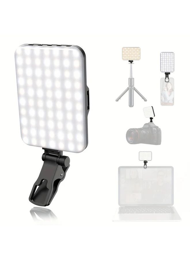 ضوء سيلفي LED أبيض 60 حبة 7 أوضاع 10 مستويات سطوع 2200 مللي أمبير قابلة لإعادة الشحن - Image 3