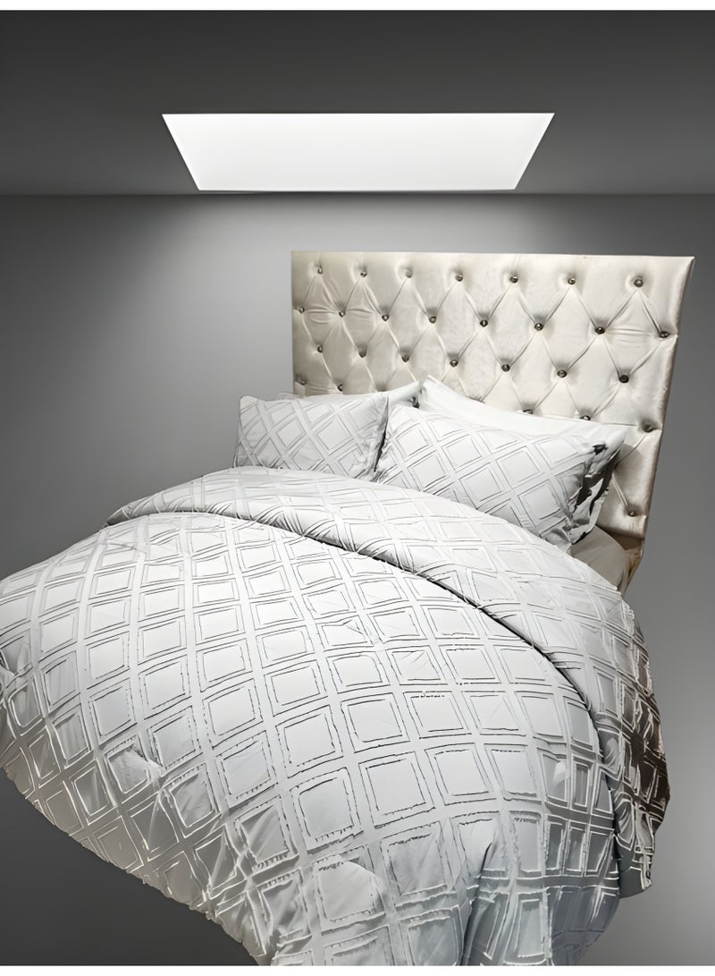 HOMETOPIA Hometopia 6-Piece King Size Comforter Bedding Set – Ultra-Soft Quilted Blanket 230×260 cm with Deep Fitted Sheet 200×200+30 cm & 4 Pillow Covers 50×75 cm – Breathable, Hypoallergenic, All-Season Microfiber Bed Set with Elegant Embossed Design for Double Bed, Hotel, Guestroom, Daily Use – Machine Washable & Fade-Resistant  - Image 1