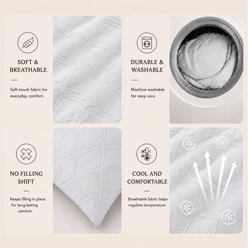 HOMETOPIA Luxury King Size 6-Piece Comforter Set 264×229 cm – Embossed Fabric, Ultra Soft & Breathable Fabric, Comfortable, All-Season Use, Premium Quality, Ideal for AC Rooms & Home Use in Saudi Arabia. - Image 5