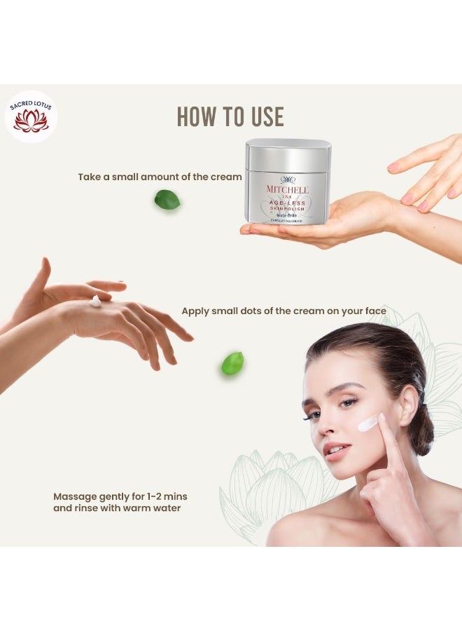 Mitchell USA Skin Polish Exfoliating Cream For Brightening Skin | Dead Skin Removal, Restores radiance & Activates Natural Luminosity | Lotus Seed Extract | For Women & Men | For All Skin Type | 50gm. - Image 5