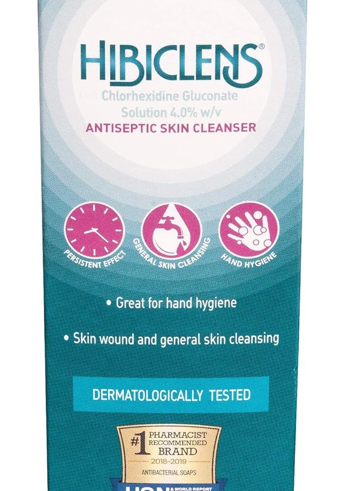 hibiclens هيبيكلينز – صابون ومطهر مضاد للميكروبات ومنظف للبشرة – 4 أونصات – للاستخدام المنزلي والمستشفيات – 4% CHG - Image 1