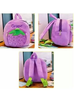Blue Tree blue tree Cute Kids Backpack Toddler Bag Plush Animal Cartoon Mini Travel Bag for Baby Girl Boy 1-5 Years (small, Grapes, Grapes)  - Image 2
