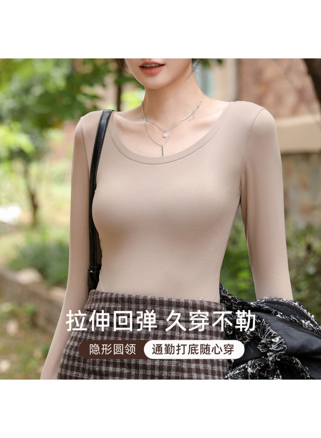 Modal Inner Wear Elastic Base Layer Warm Long-Sleeve Undershirt Women'S Top - Image 4
