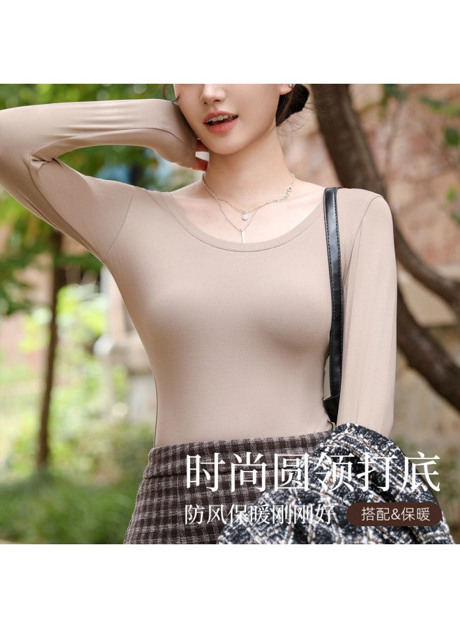 Modal Inner Wear Elastic Base Layer Warm Long-Sleeve Undershirt Women'S Top - Image 3