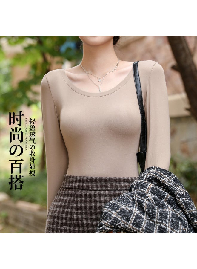 Modal Inner Wear Elastic Base Layer Warm Long-Sleeve Undershirt Women'S Top - Image 5