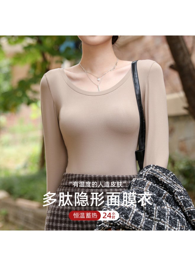 Modal Inner Wear Elastic Base Layer Warm Long-Sleeve Undershirt Women'S Top - Image 2