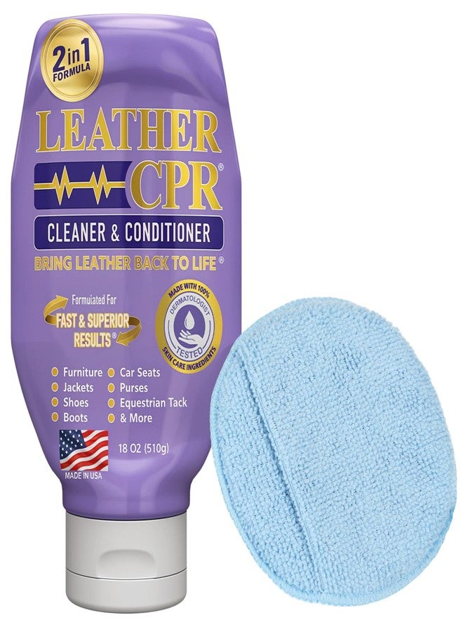 Leather CPR Cleaner and Conditioner, 18oz - Car Leather Cleaner and Conditioner for Couch, Cleaning Kit for Purses, Furniture, Shoes, Bags, Jackets, Boots, Car Cleaners, Saddle, Plus Applicator - Image 1