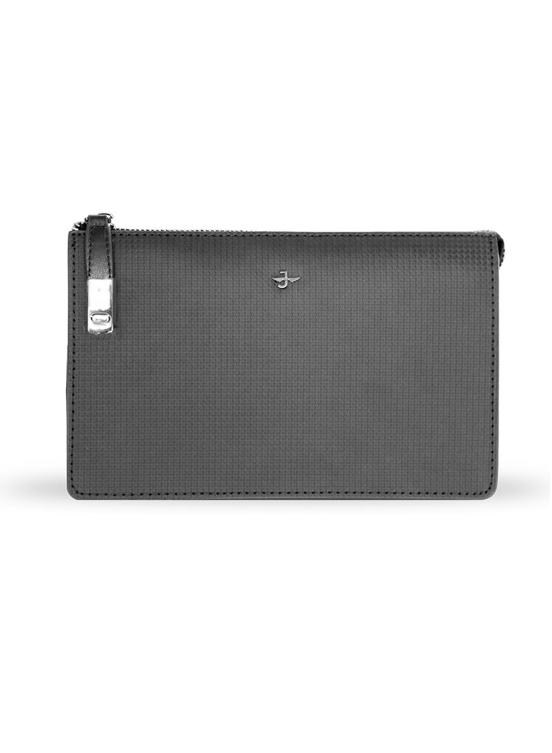 JOVIAL Compact Leather Handbag Smooth Finish with Zip Closure and Minimalist Design - Image 1